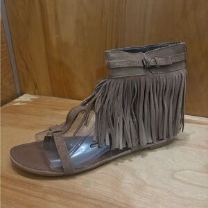 Koolaburra Tan Fringe Sandals